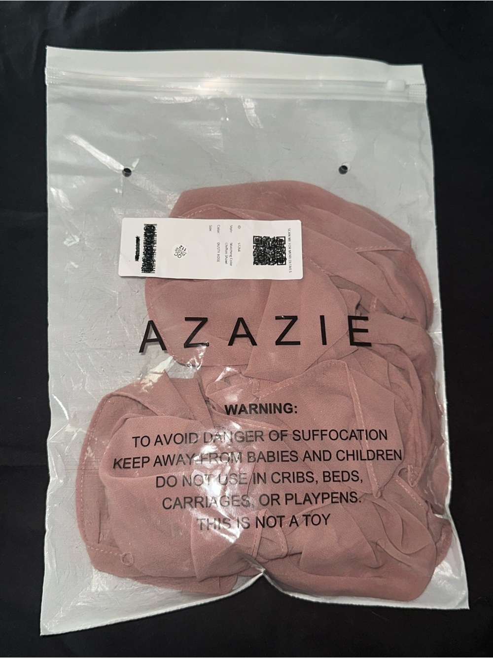 Azazie Matching Shawl Dusty Rose Pink Chiffon - Matching Color Scarf NWOT - Picture 2 of 6